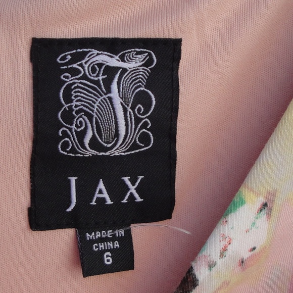 JAX Womens Dress Size 6 Peach Floral Shabby Chic Spring Summer Cap Sleeve - Picture 3 of 5